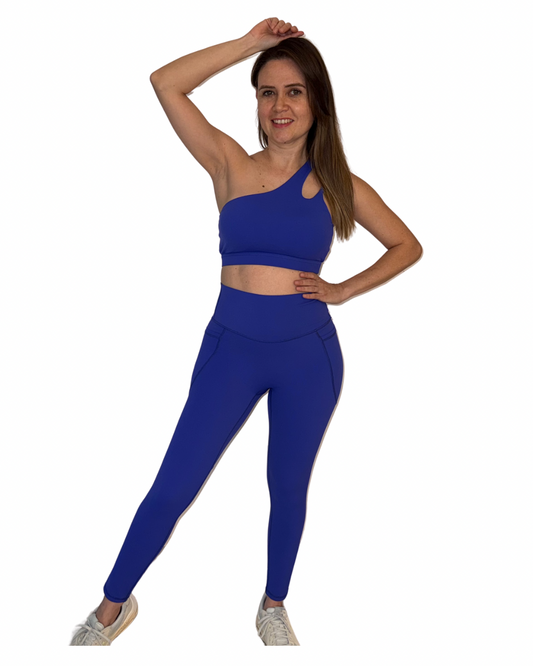 Conjunto deportivo azul rey asimétrico- Synergy