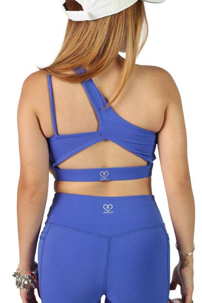 Top deportivo azul rey asimétrico- Synergy