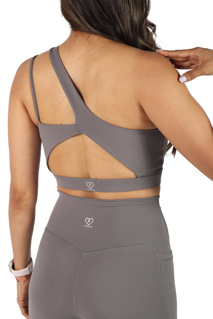 Top deportivo gris asimétrico - Synergy