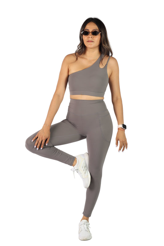 Top deportivo gris asimétrico - Synergy
